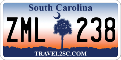SC license plate ZML238