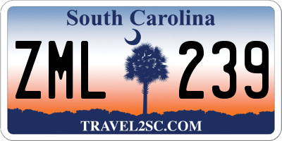 SC license plate ZML239