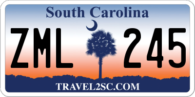 SC license plate ZML245