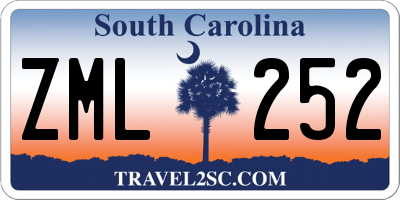 SC license plate ZML252