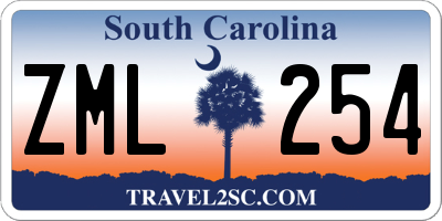 SC license plate ZML254