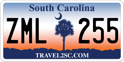 SC license plate ZML255
