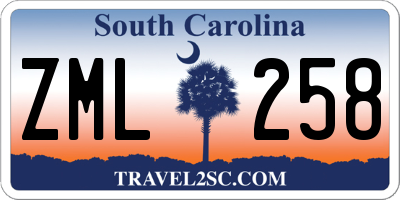 SC license plate ZML258