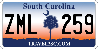 SC license plate ZML259