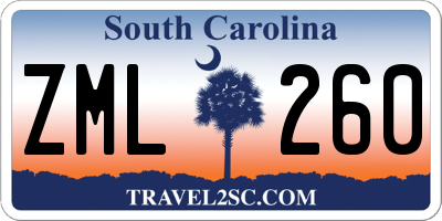 SC license plate ZML260