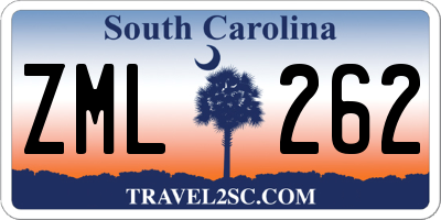 SC license plate ZML262
