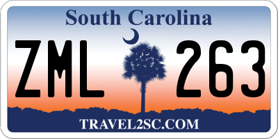 SC license plate ZML263