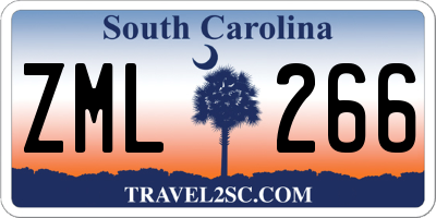 SC license plate ZML266