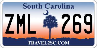 SC license plate ZML269