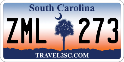 SC license plate ZML273