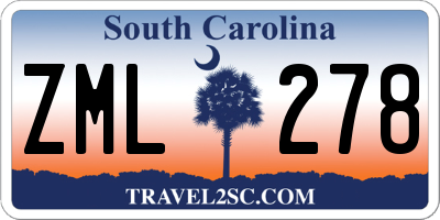 SC license plate ZML278