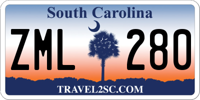 SC license plate ZML280