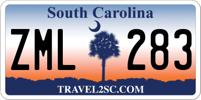 SC license plate ZML283