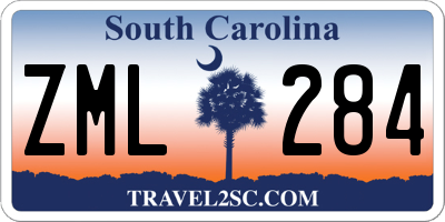 SC license plate ZML284