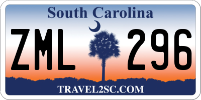 SC license plate ZML296