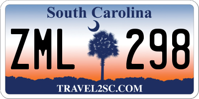 SC license plate ZML298