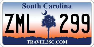 SC license plate ZML299