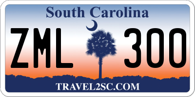 SC license plate ZML300