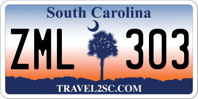 SC license plate ZML303