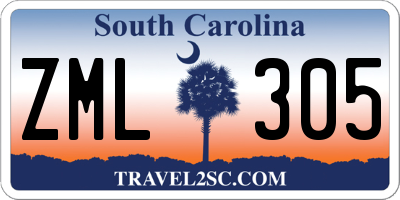 SC license plate ZML305