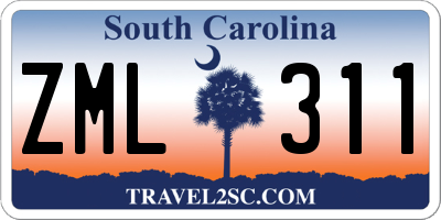 SC license plate ZML311