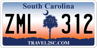 SC license plate ZML312