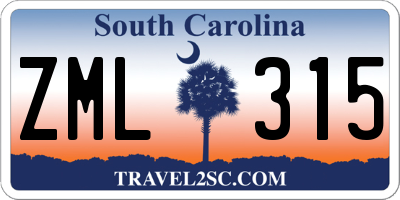SC license plate ZML315