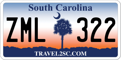 SC license plate ZML322