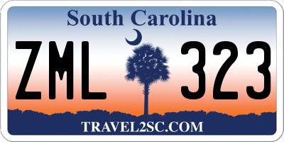 SC license plate ZML323
