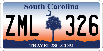 SC license plate ZML326