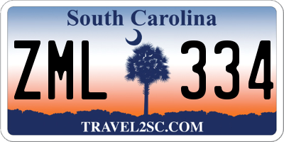 SC license plate ZML334