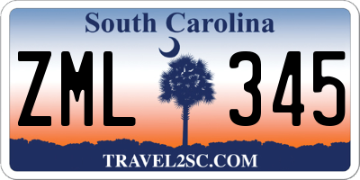 SC license plate ZML345