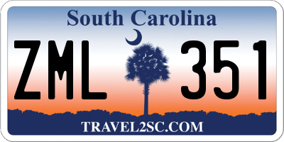 SC license plate ZML351