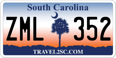 SC license plate ZML352