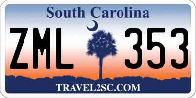 SC license plate ZML353