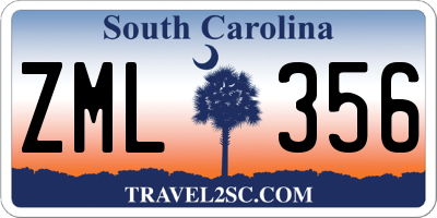 SC license plate ZML356