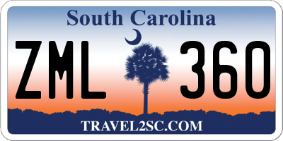 SC license plate ZML360