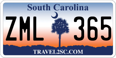 SC license plate ZML365
