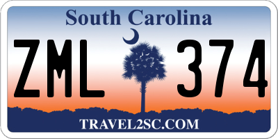 SC license plate ZML374