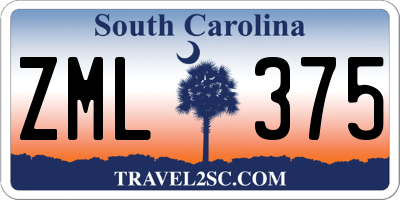SC license plate ZML375