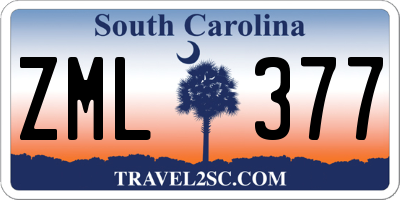 SC license plate ZML377