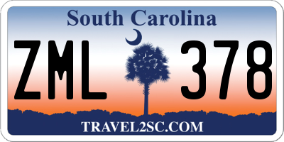 SC license plate ZML378