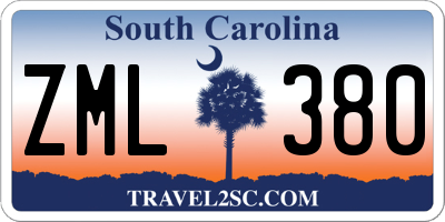 SC license plate ZML380