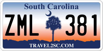 SC license plate ZML381