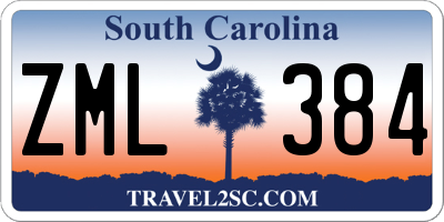 SC license plate ZML384