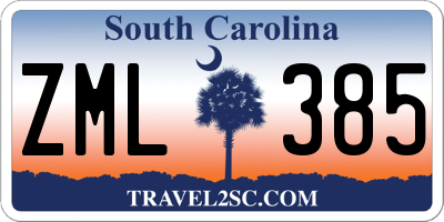SC license plate ZML385