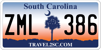 SC license plate ZML386