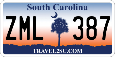 SC license plate ZML387