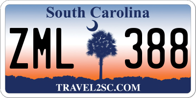 SC license plate ZML388