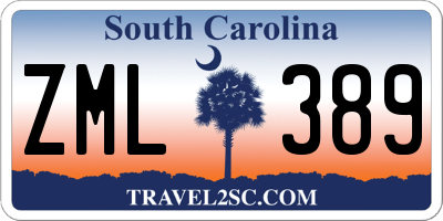 SC license plate ZML389